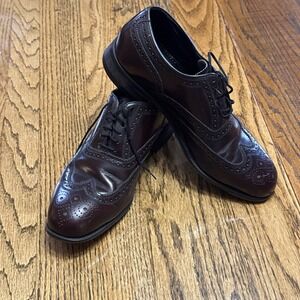 Florsheim Mens‎ Imperial Wingtip Oxford Shoes Oxblood Leather 17066-05 Size 8.5D